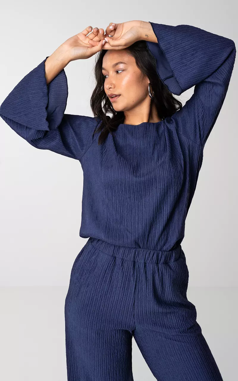 Top round neck with long sleeves Dark Blue