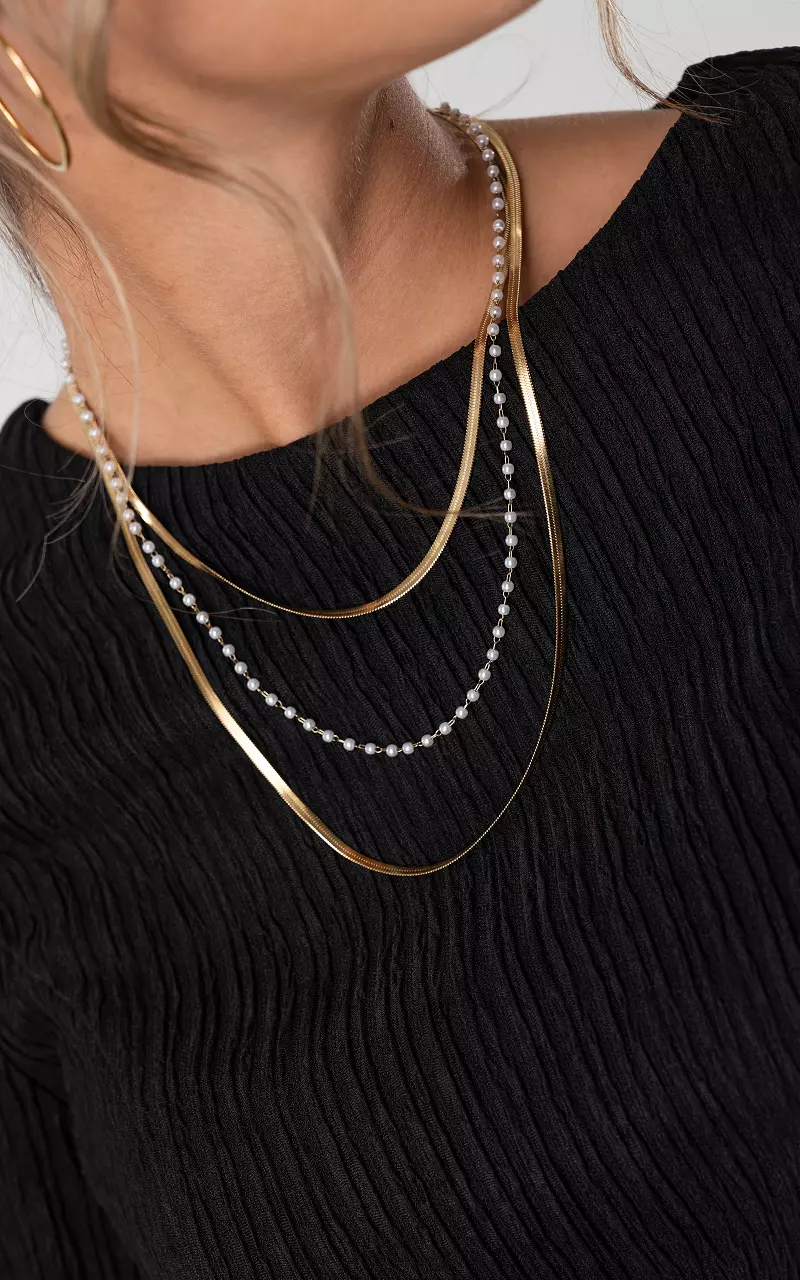 3 layer deals gold chain necklace