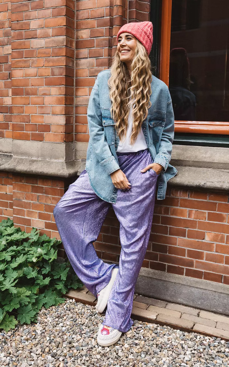 Loose-fit metallic pants - Purple | Guts & Gusto