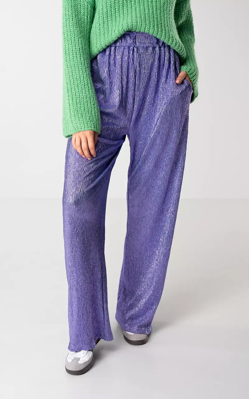 Loose-fit metallic trousers Purple