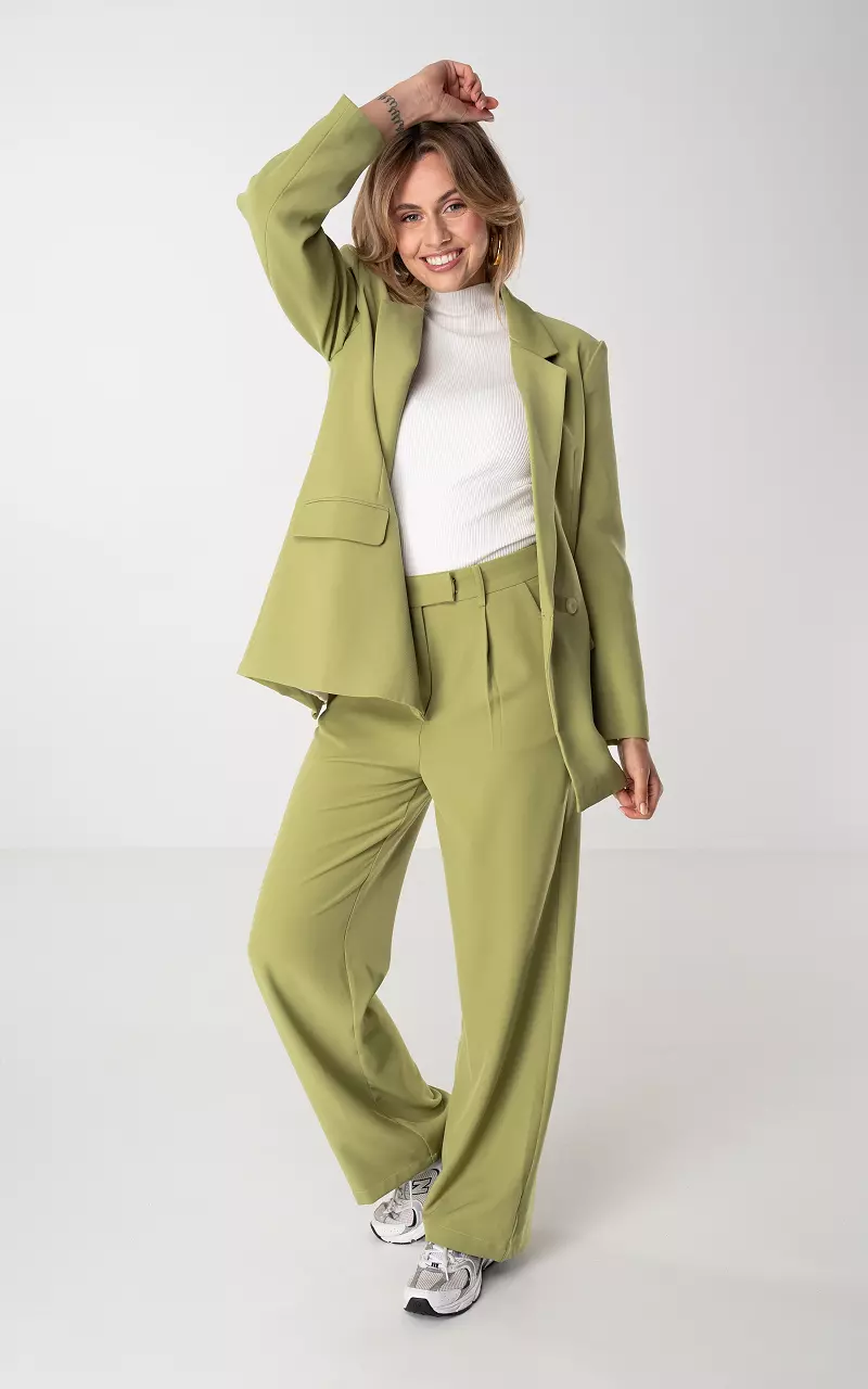 Straight wide leg trousers Lime Green