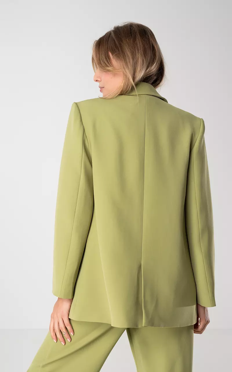 Double breasted green on sale blazer