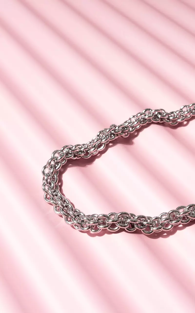 Collier réglable en acier inoxydable Argent