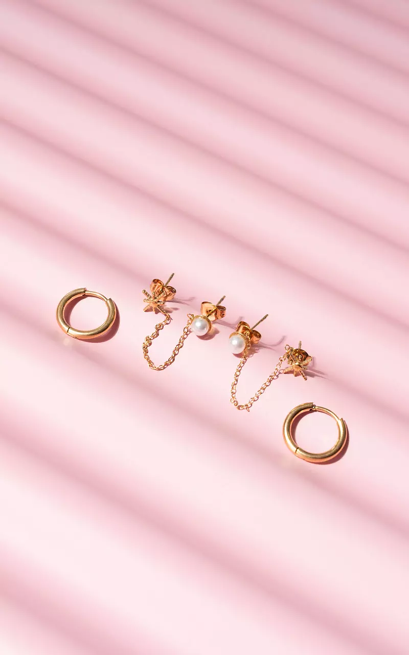 Ohrring-Set mit Kette Gold