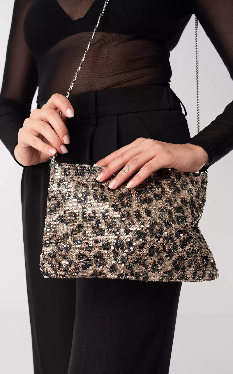 Bag with sequins Leopard