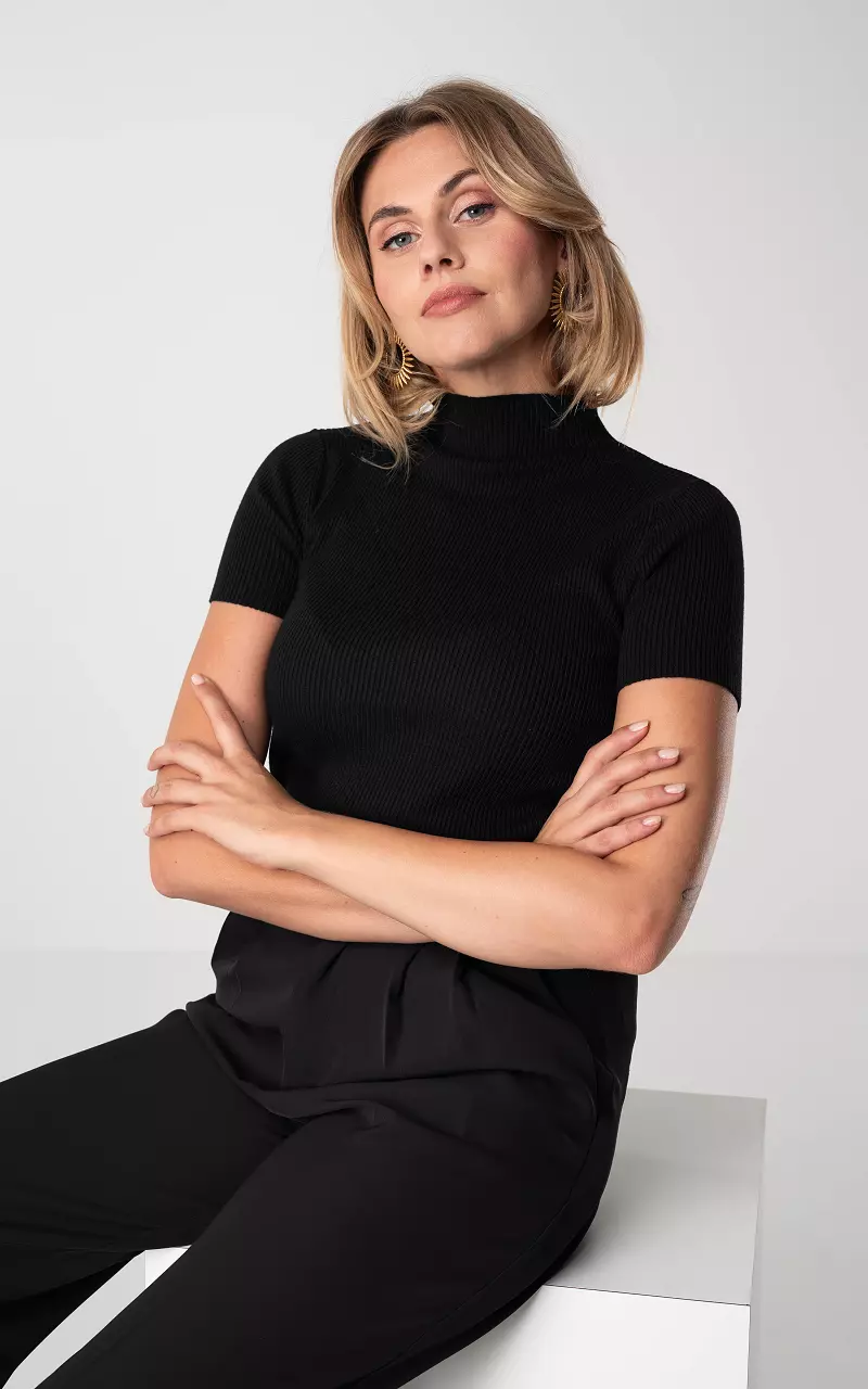 Basic top with a turtle neck Black