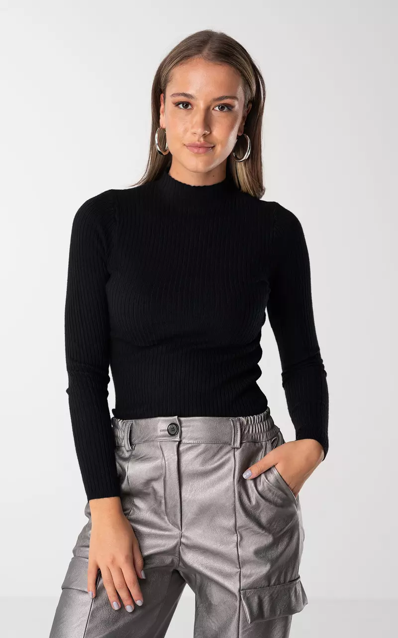 Ribbed sale turtleneck shirt