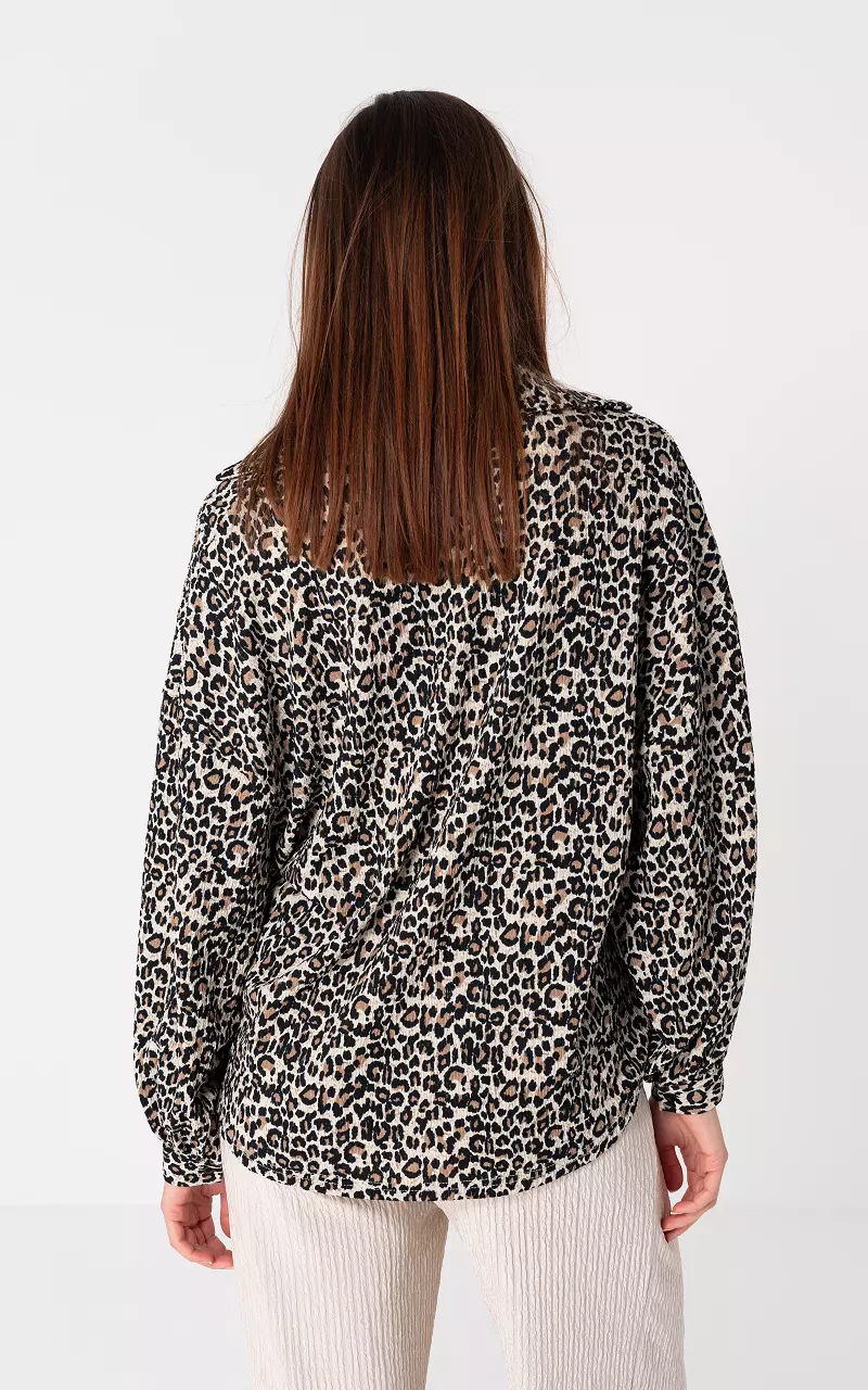 Bluse in Leo-Print mit Ballonärmeln Leopard