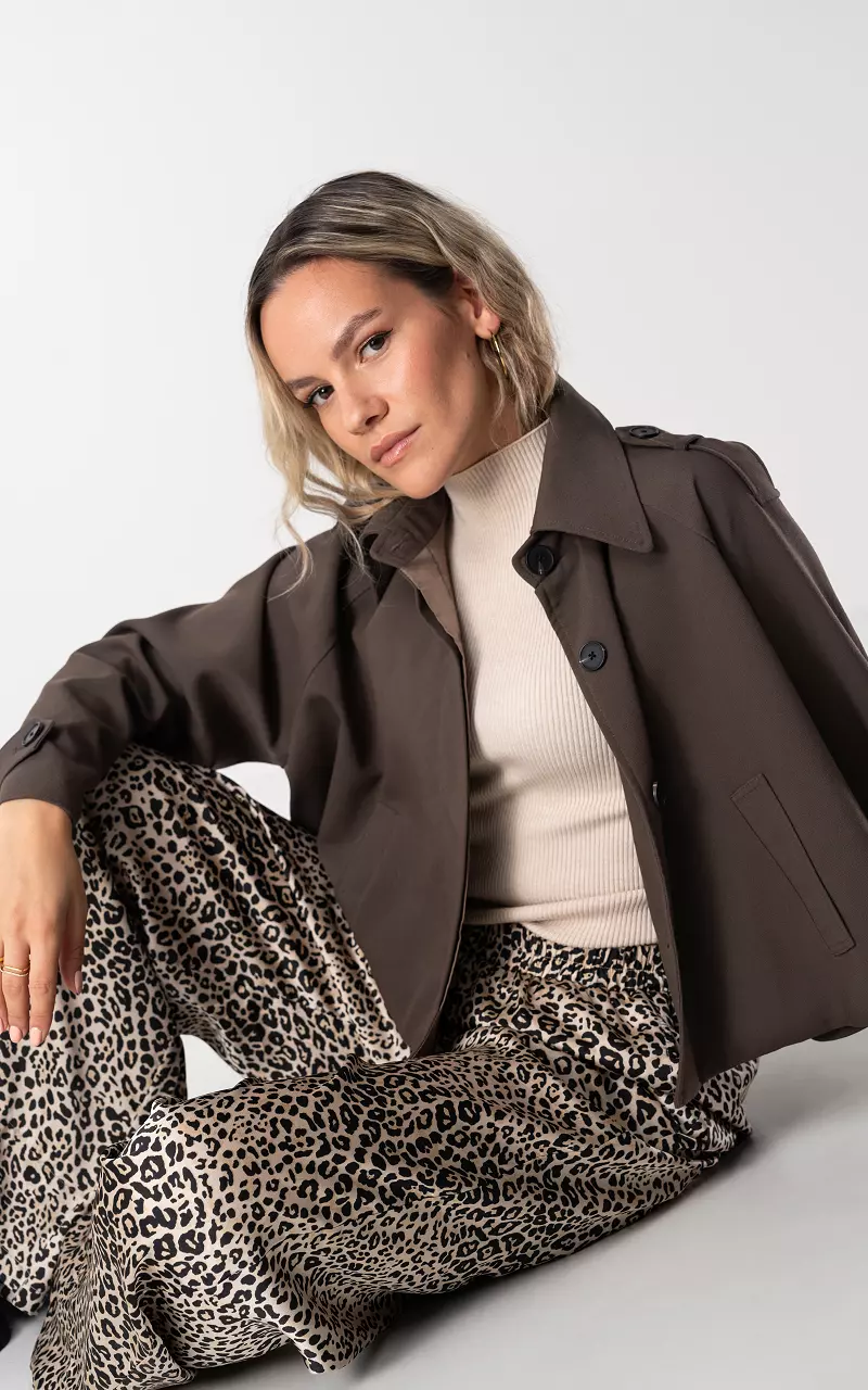 Short model blazer with buttons Dark Brown