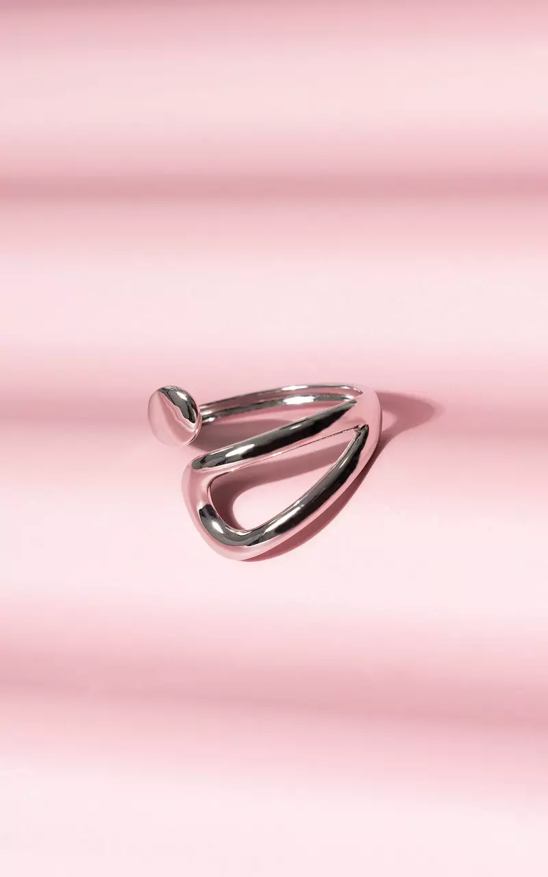 Adjustable ring made of stainless steel Silver
