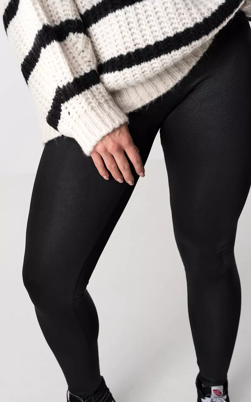 Zwarte Legging Shiney Sexy zwarte dames leggings met glans