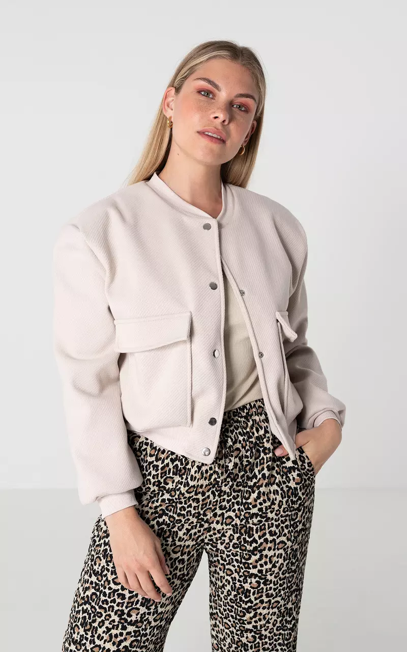 Jacket with bomber effect Beige