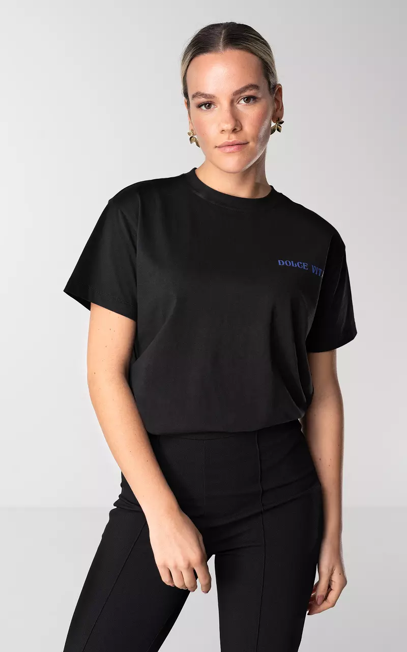 Shirt met print Zwart Blauw
