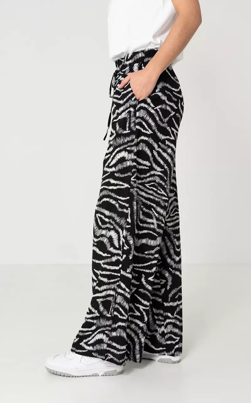 Black And White Pants - Zebra Print Pants - Wide Leg Pants