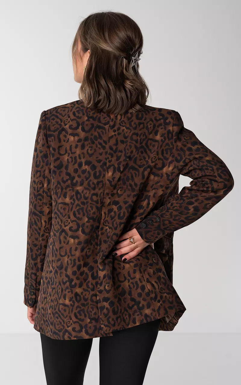 Black best sale leopard blazer