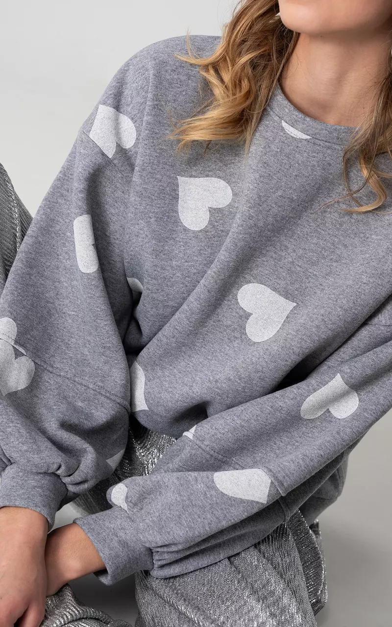 Gray heart outlet sweater