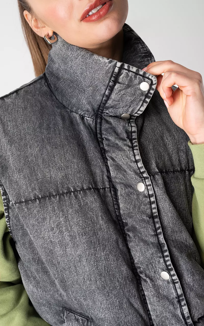 Pufferweste mit Reißverschluss Dunkelgrau