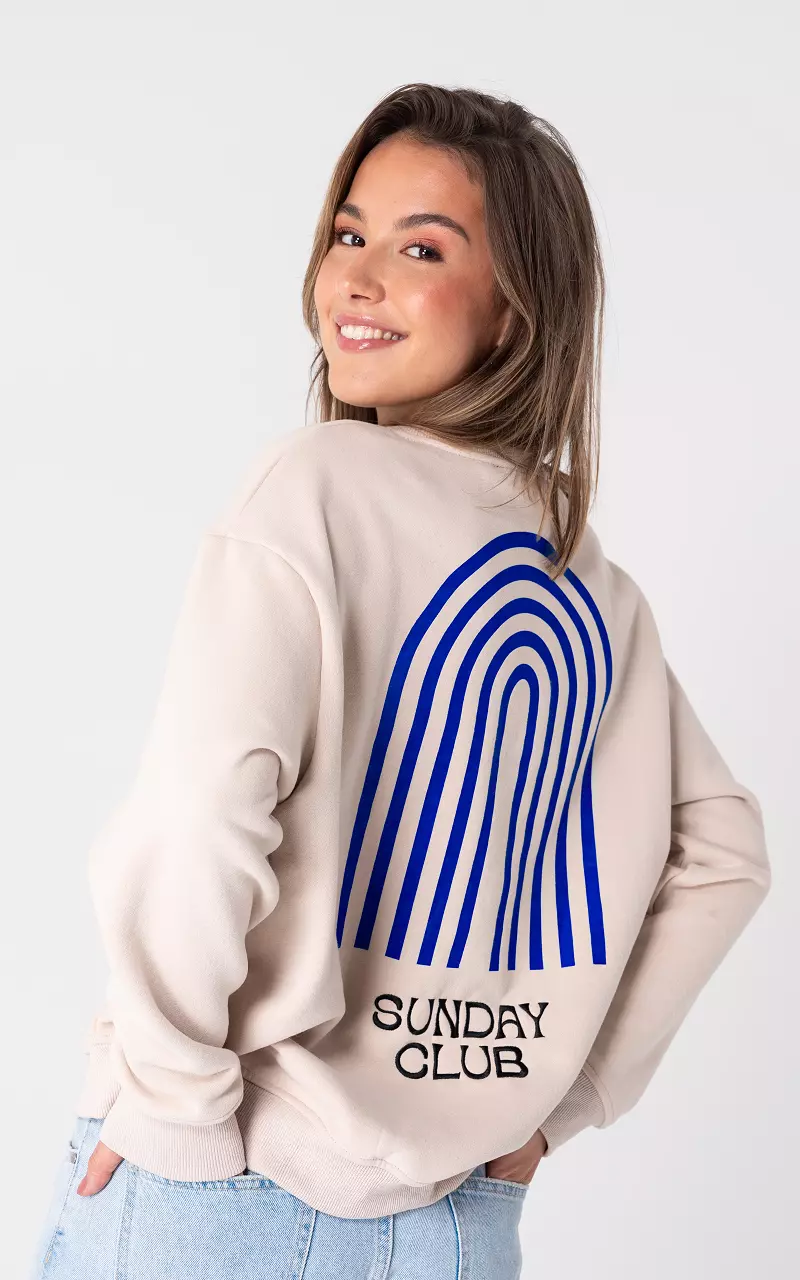 Sweater mit Text Beige