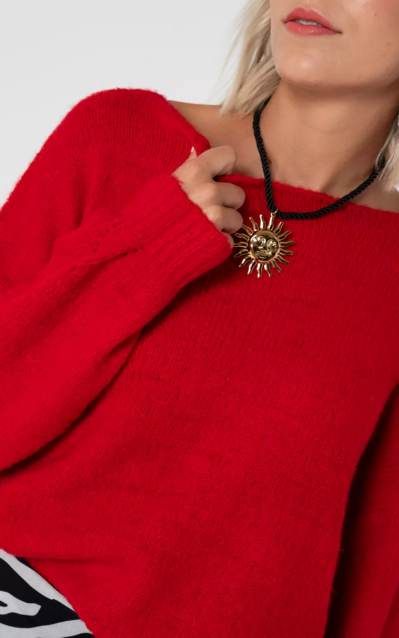 Pullover mit Rundhalsausschnitt Rot