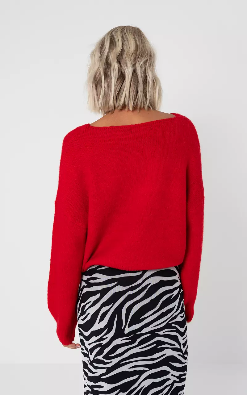 Pullover mit Rundhalsausschnitt Rot