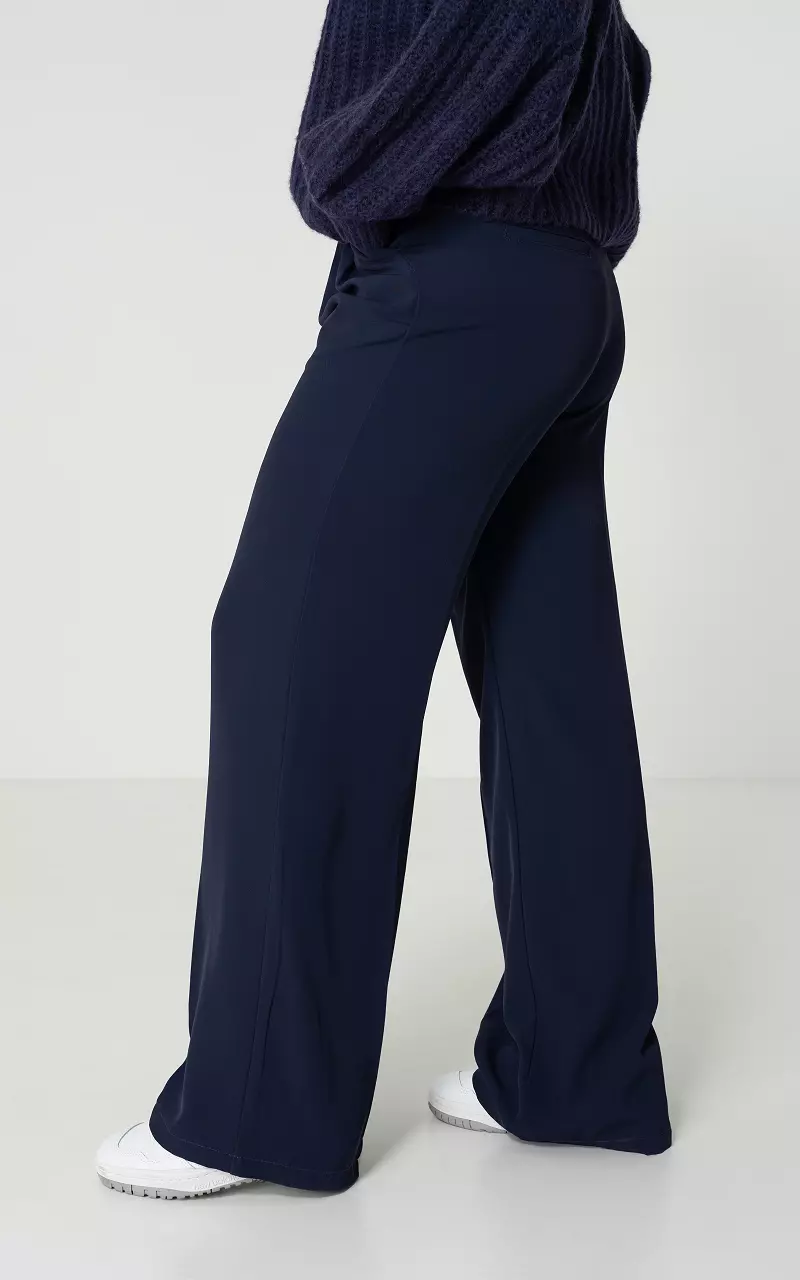 Wide leg pantalon Donkerblauw