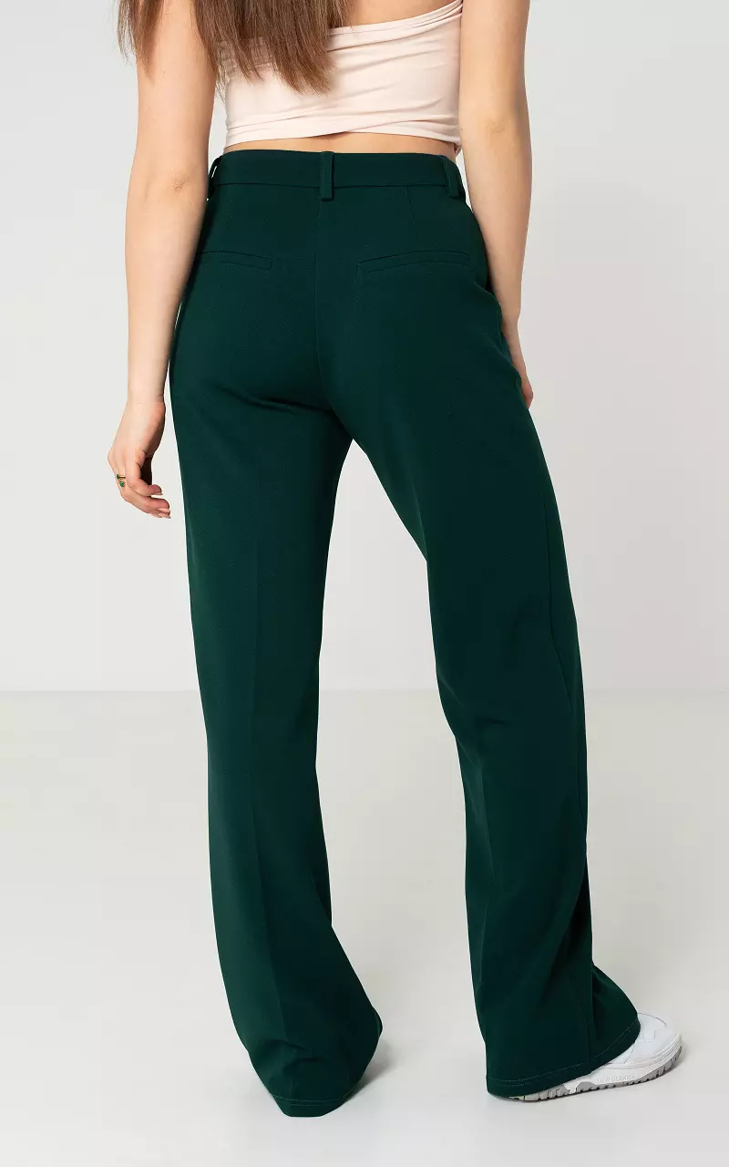 Basic wide leg trousers - Emerald