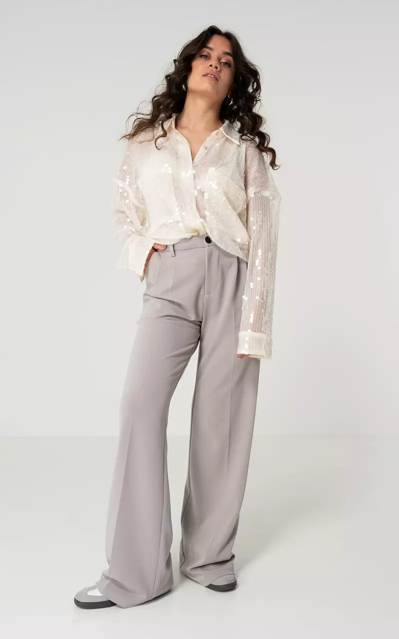 Basic wide leg trousers Taupe