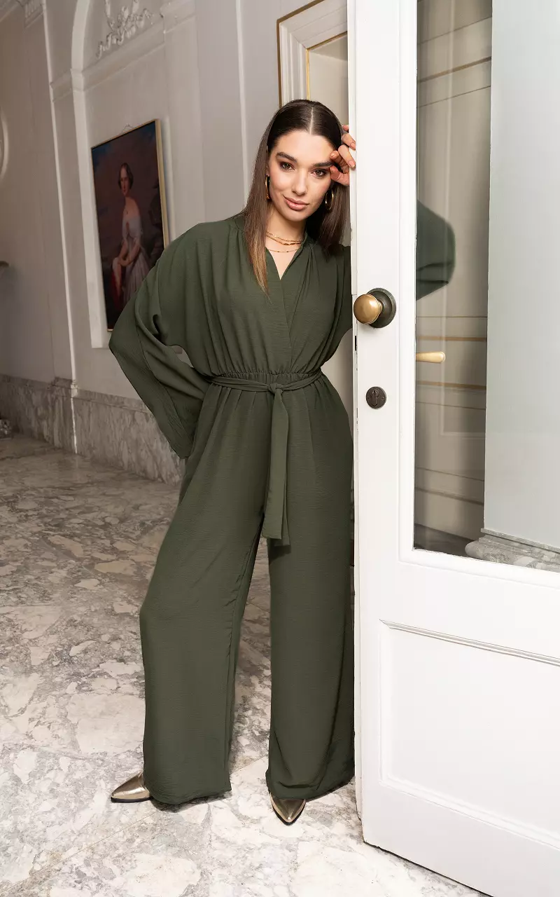 Jumpsuit with bow detail Green