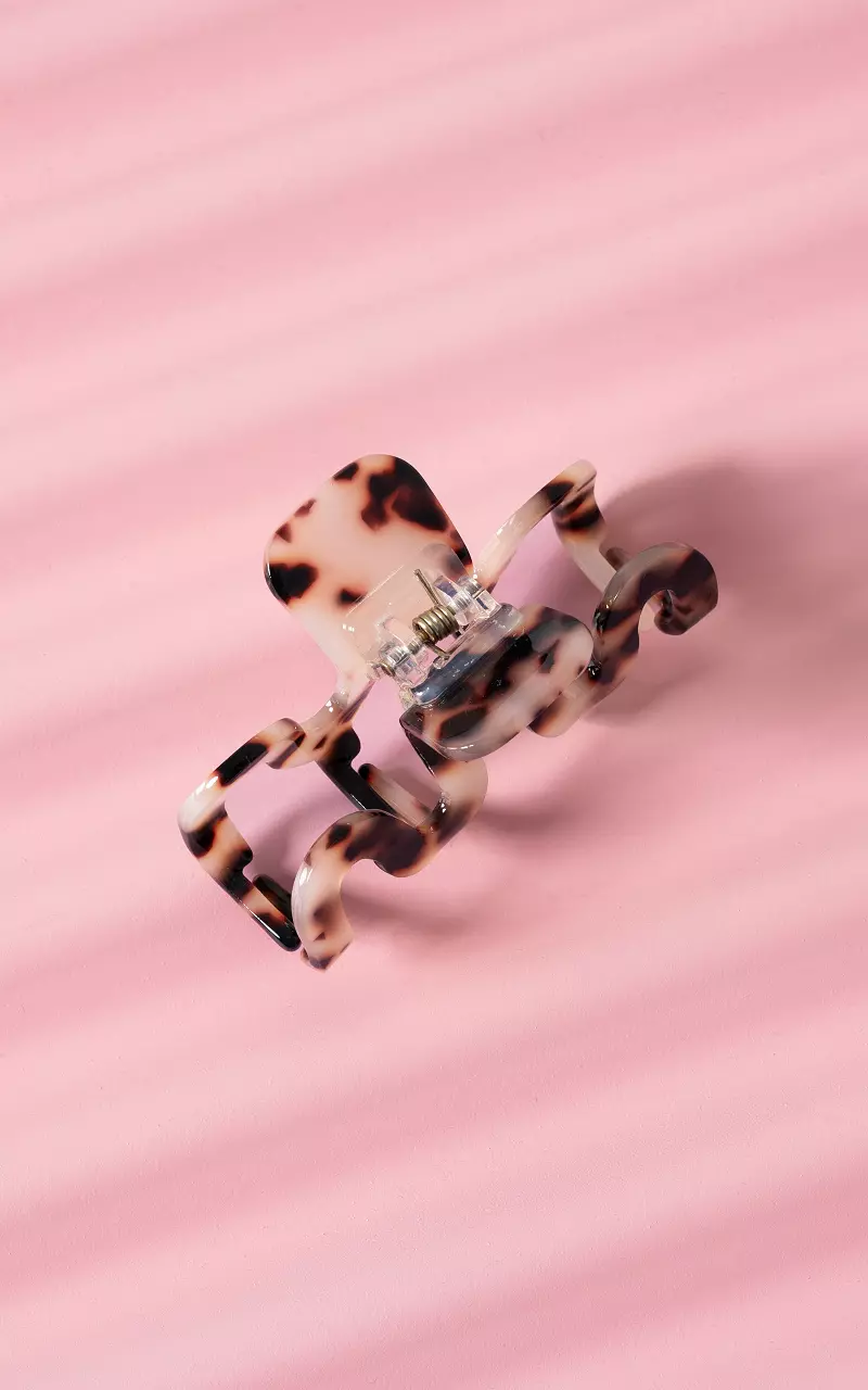 Fun hair clip Beige Dark Brown