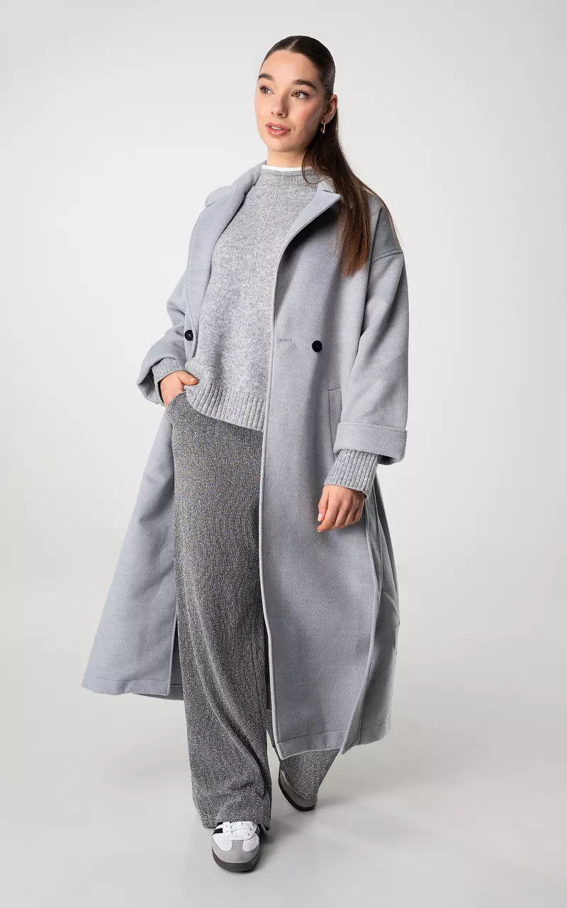 Coat with belt and side pockets Light Grey Guts Gusto