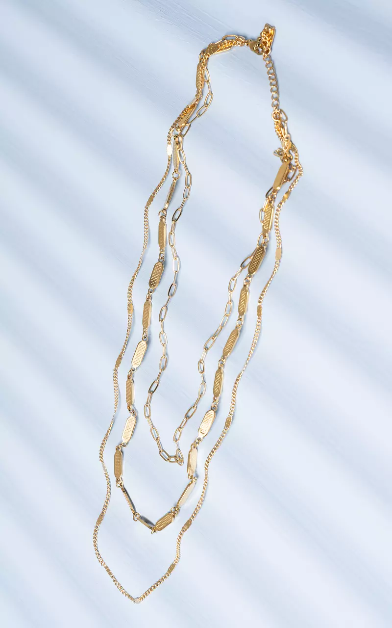 Adjustable 3-layer chain made of stainless steel Gold