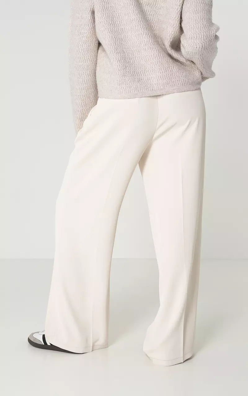 Buy VAN HEUSEN Cream Solid Regular Fit Polyester Women's Formal Wear Pants  | Shoppers Stop