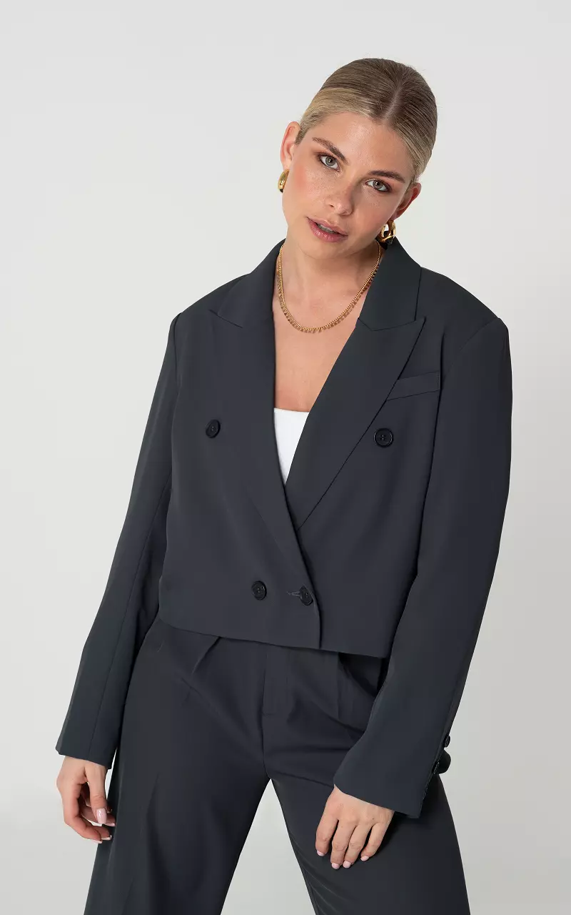 Short model blazer with button Dark Grey