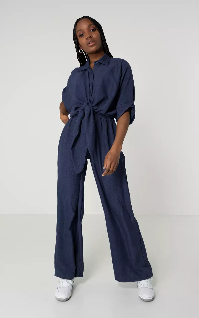 Jumpsuit with bow detail and side pockets Dark Blue