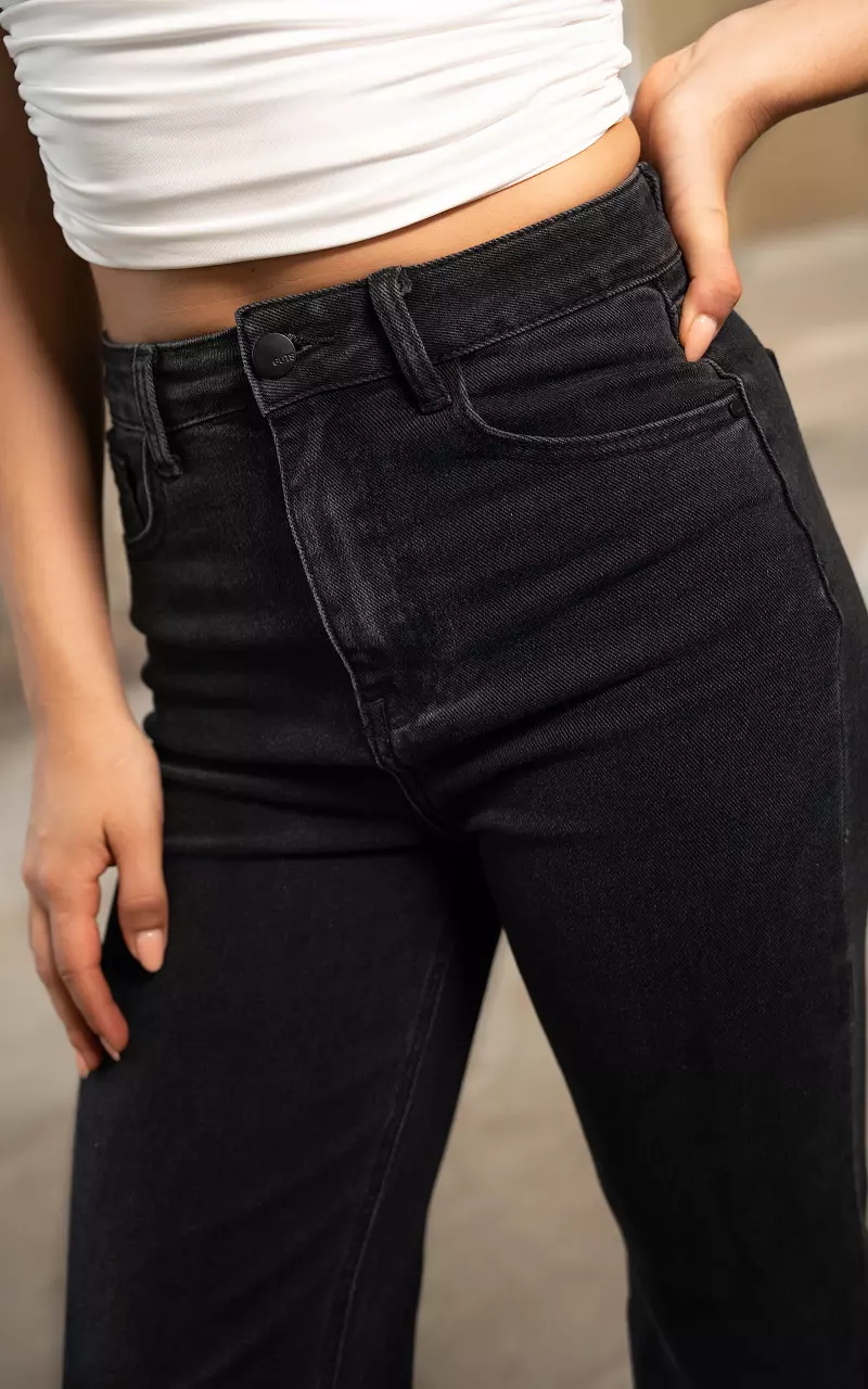 High waist wide leg jeans Dark Grey