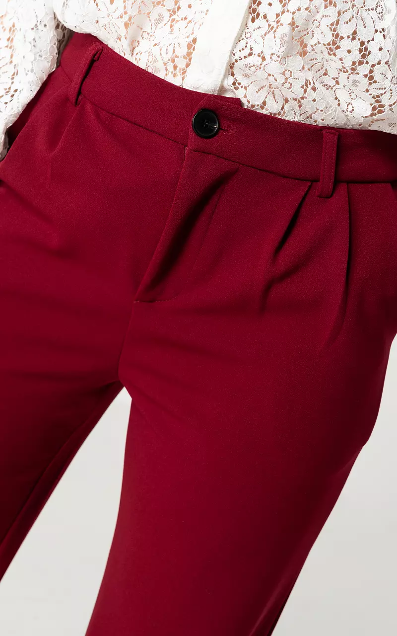 Women's red polyester Pants | Sumissura