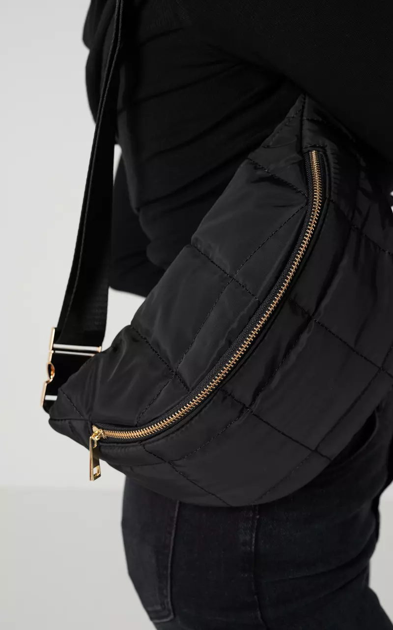 Padded fanny pack with adjustable hip belt Black