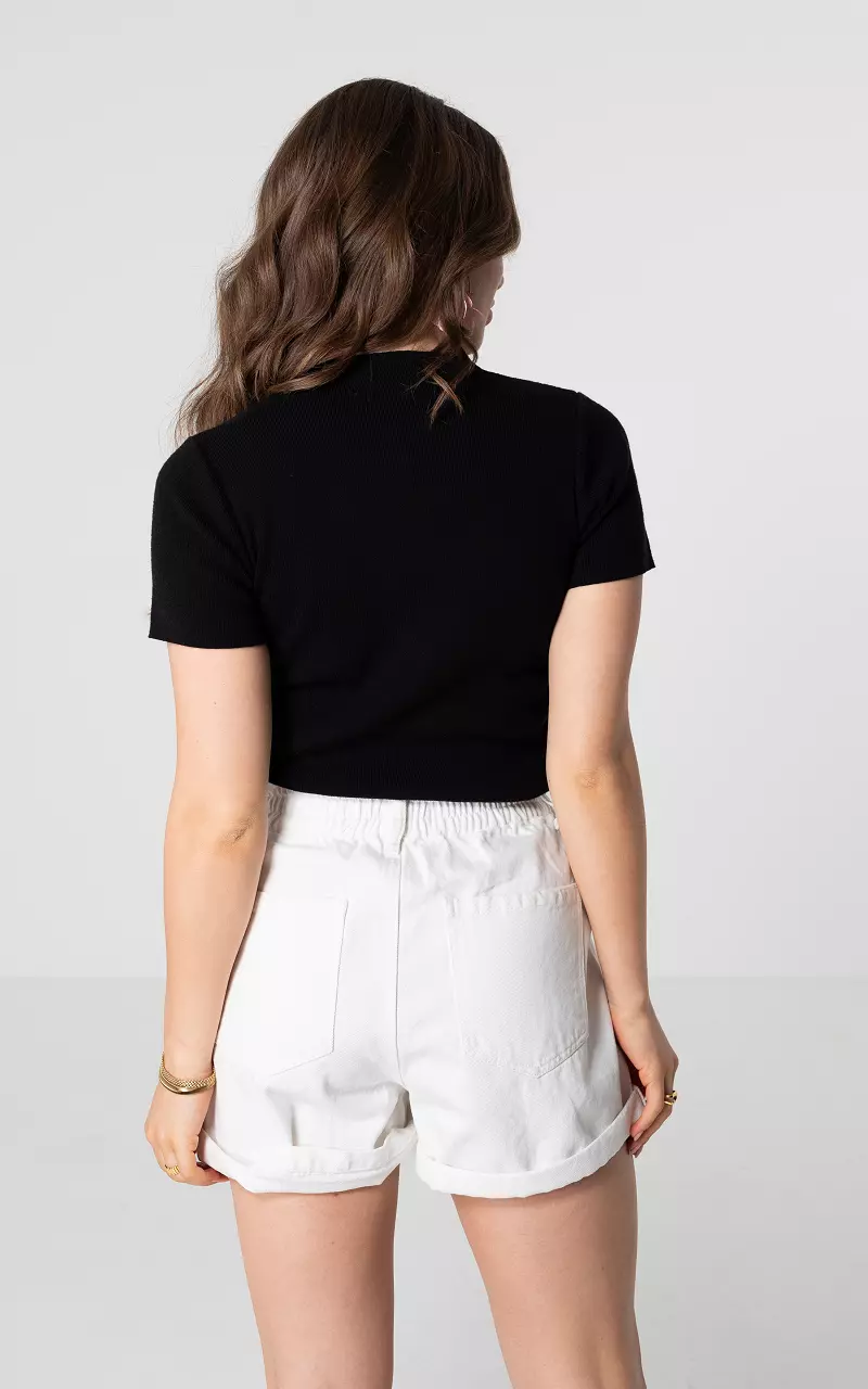 Basic top with high neck Black