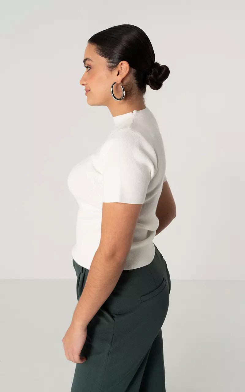 Basic top with high neck White