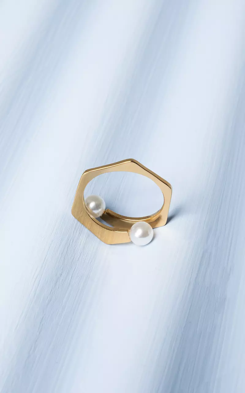 Verstelbare ring met parels Goud
