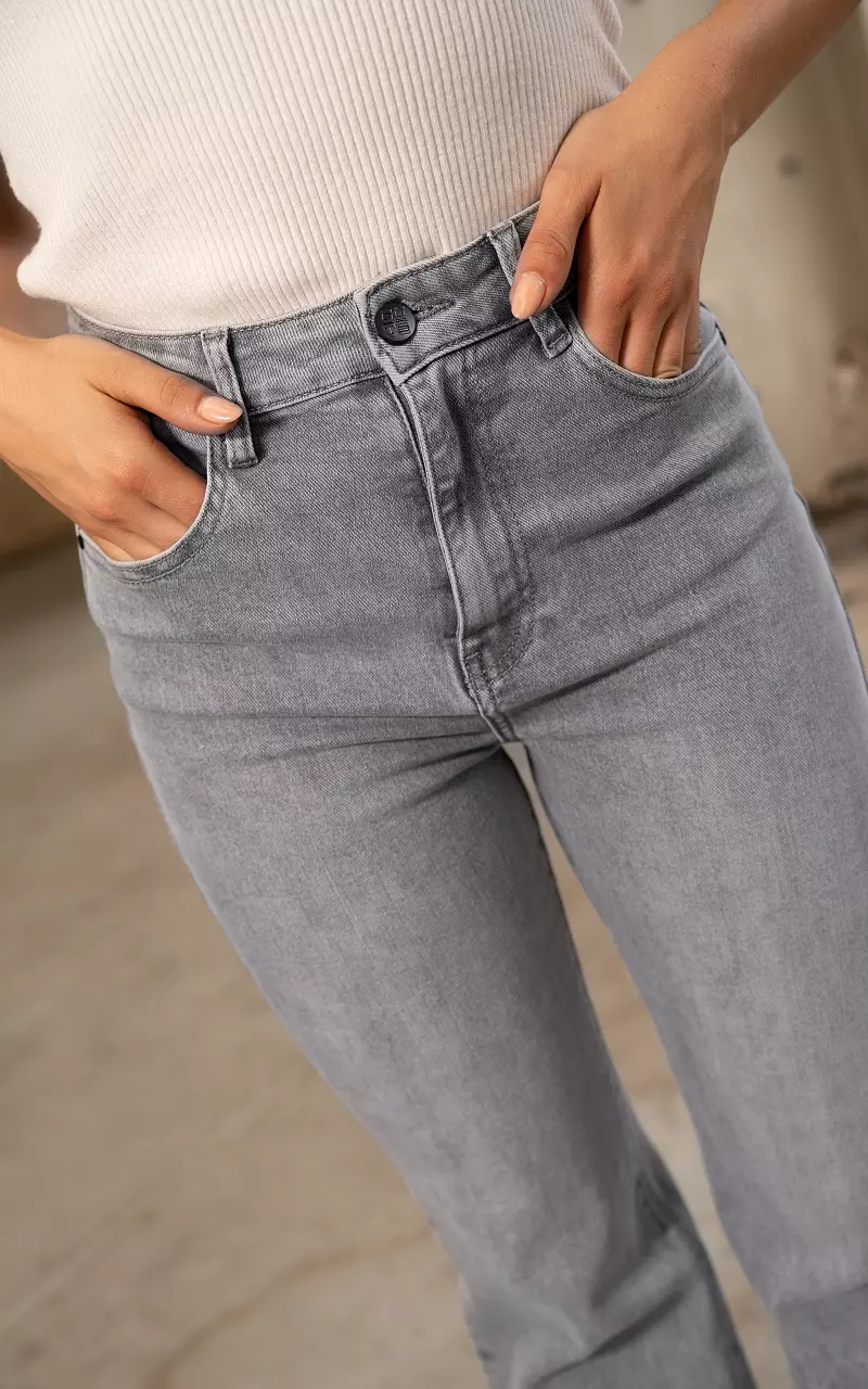High waist wide leg jeans Light Grey