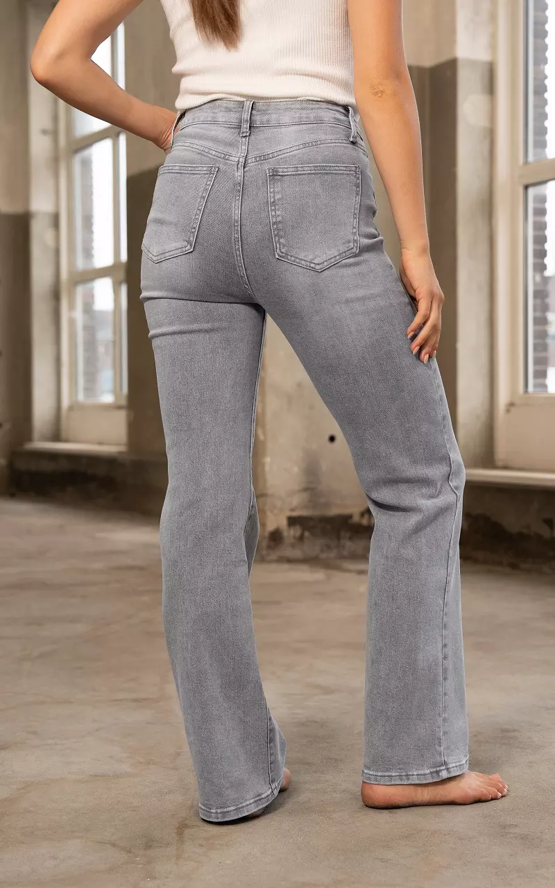 High waist wide leg jeans Light Grey