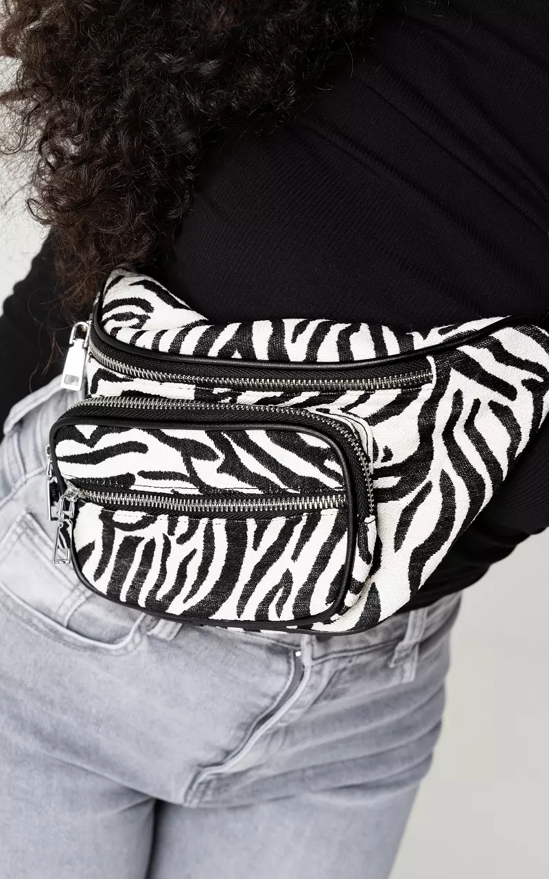 Fanny pack with print Black White