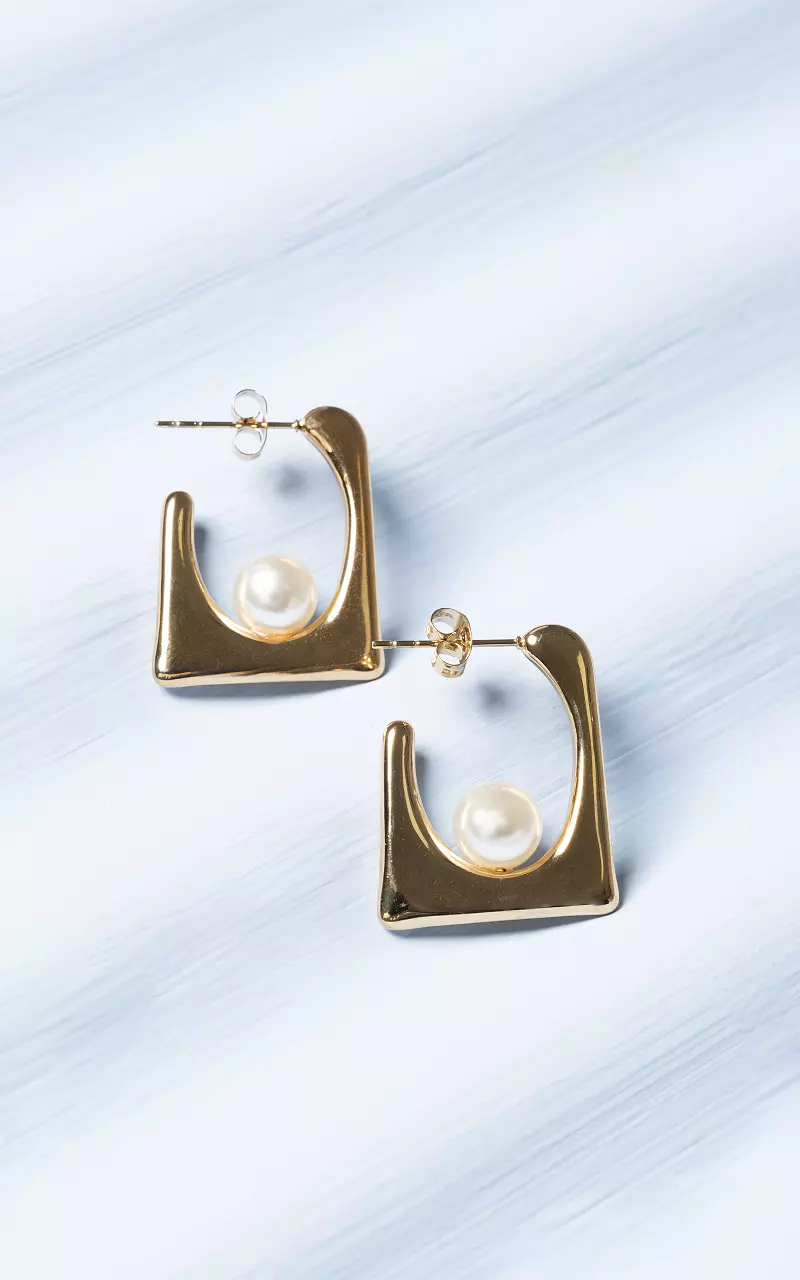 Earrings made of stainless steel Gold White