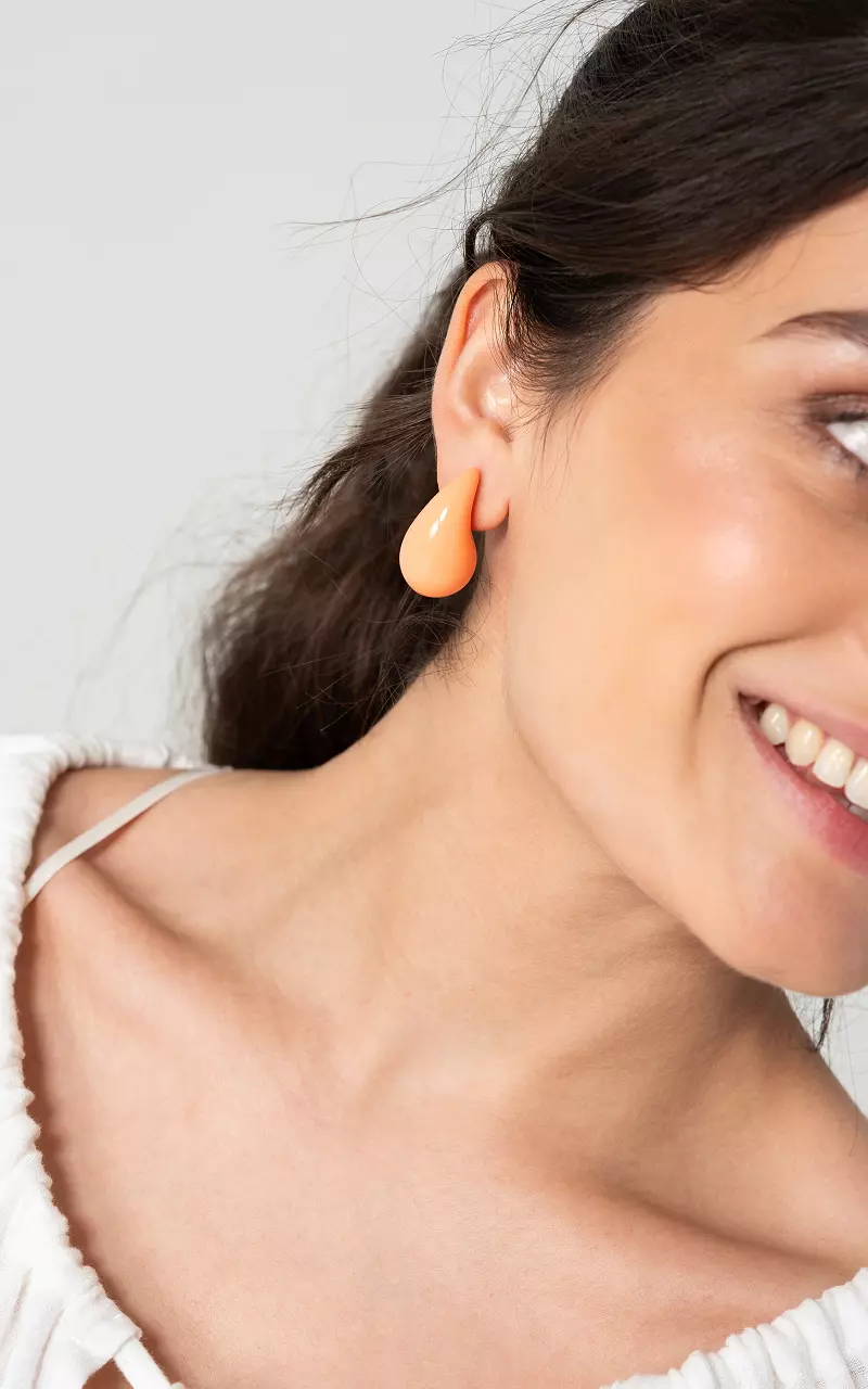 Oorbellen van stainless steel Oranje