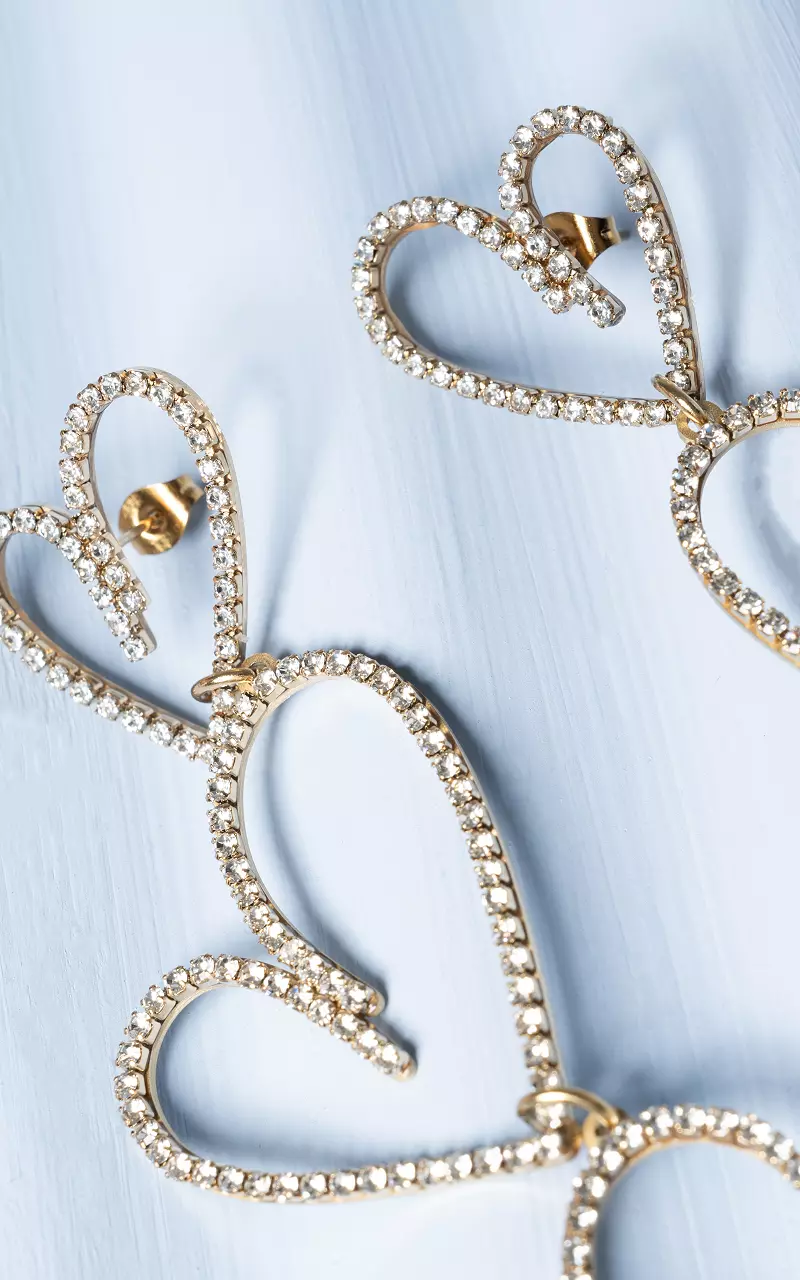 Oorbellen met harten Goud