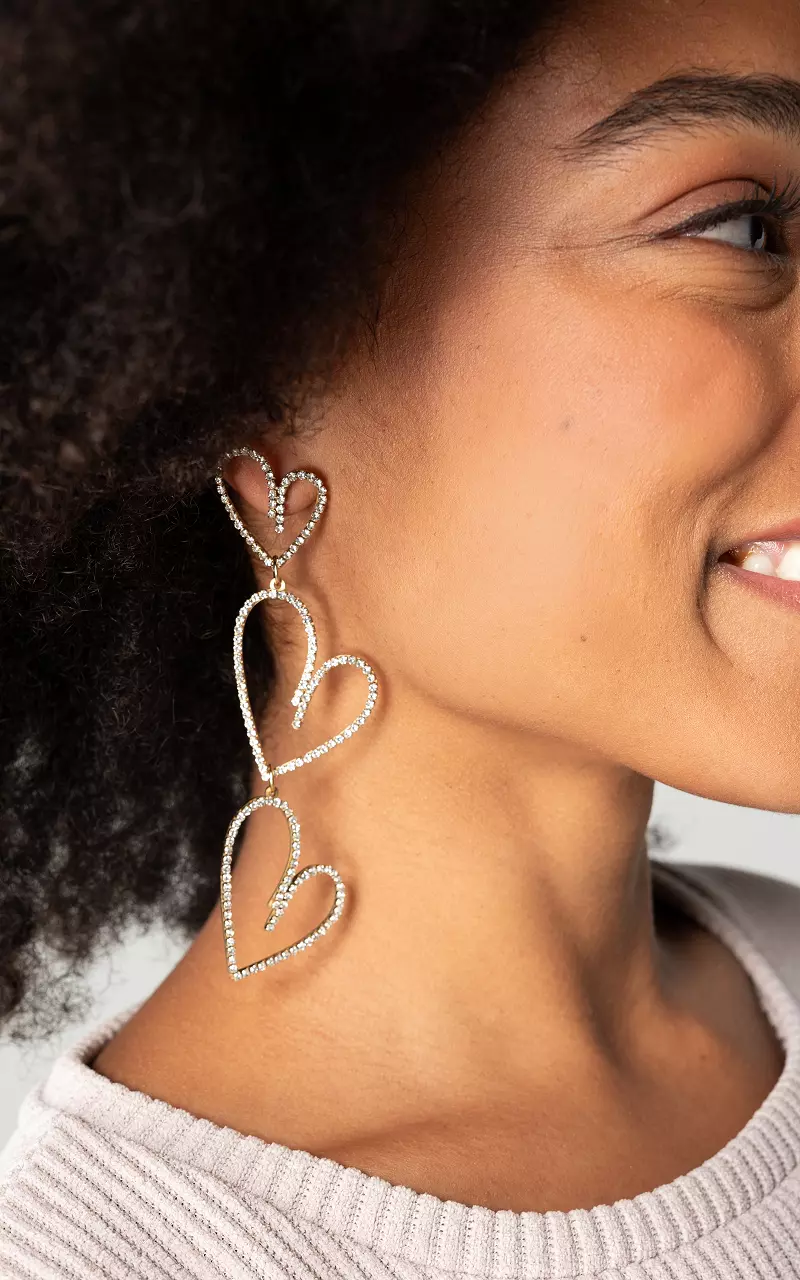 Earrings with heart shapes Gold