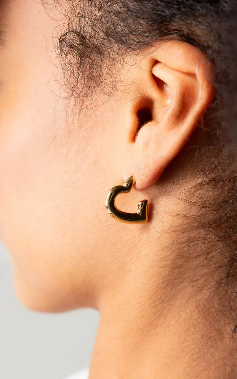 Earrings with heart shape Gold