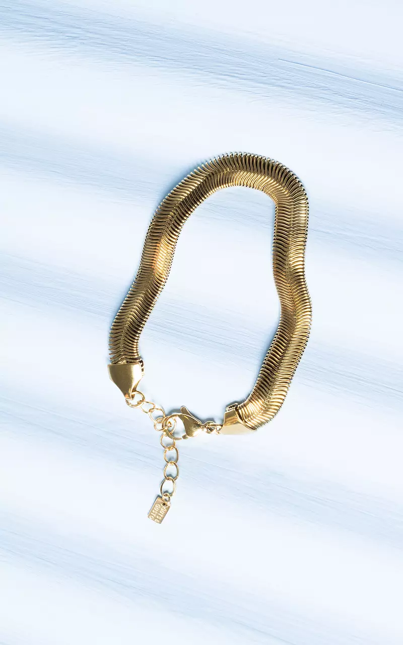 Verstelbare armband van stainless steel Goud