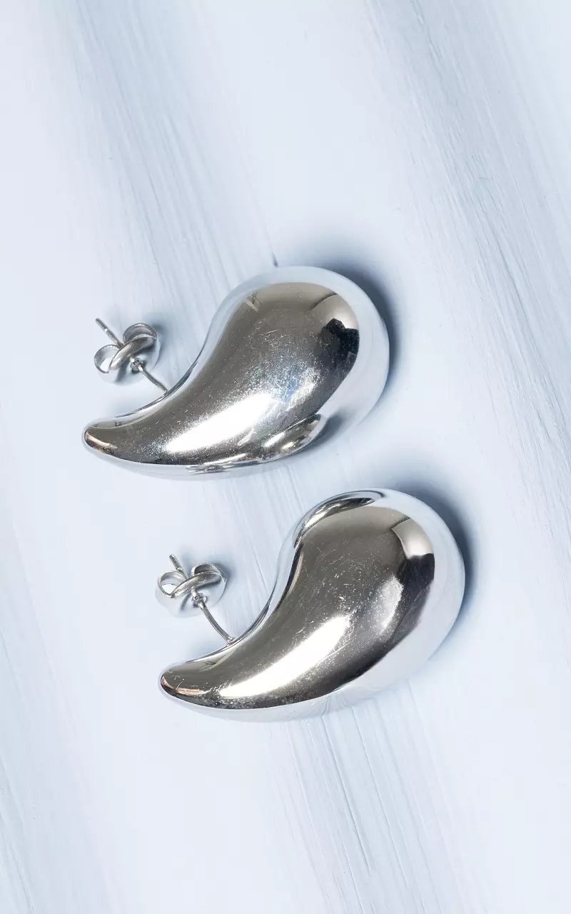 Tropfenförmige Ohrringe Silber